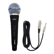 Microfone Dinamico Com Fio Cabo 4 Mts Ht58a Csr - Preto Foto mini 1