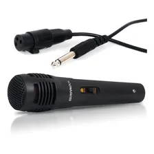 Microfone Dinâmico Cabo Caixa De Som Karaokê P10 Cor Preto Foto mini 2