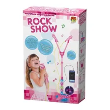 Microfone Duplo C/pedestal E Luz Infantil Mp3 Dm Toys Rosa Foto mini  2