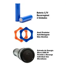 Microfone Duplo Profissional Uhf Sem Fio Bat Recarregavel Foto mini 4