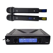 Microfone Duplo Sem Fio Profissional Wi-fi Cabo P10xp10 Ku32 Cor Preto Foto mini 1
