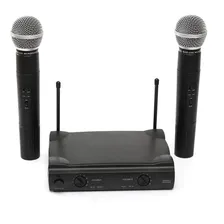 Microfone Duplo Sem Fio Wireless Unidirecional Profissional Foto mini 1