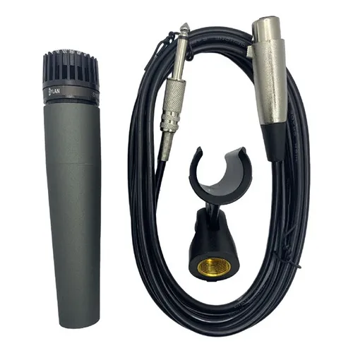 Microfone Dylan Smd-57 P/ Instrumento Com Cabo Loja Cor Preto Foto 1