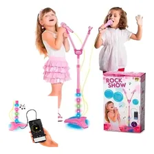 Microfone Infantil C/ Pedestal Conecta Celular C/ Luz Som Foto mini 1
