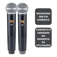 Microfone Karsect Profissional Sem Fio Krd200 Dm Uhf Duplo Cor Preto Foto mini 4