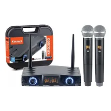 Microfone Karsect Profissional Sem Fio Krd200 Dm Uhf Duplo Cor Preto Foto mini 1