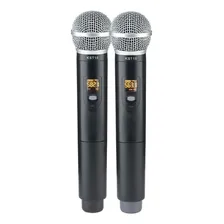 Microfone Karsect Profissional Sem Fio Krd200 Dm Uhf Duplo Cor Preto Foto mini 3