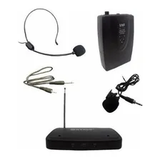 Microfone Lapela 50 Mts Sem Fio Headset Bivolt Profissional Cor Preto Foto mini 1