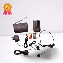 Microfone Lapela 50 Mts Sem Fio Headset Bivolt Profissional Cor Preto Foto mini 4