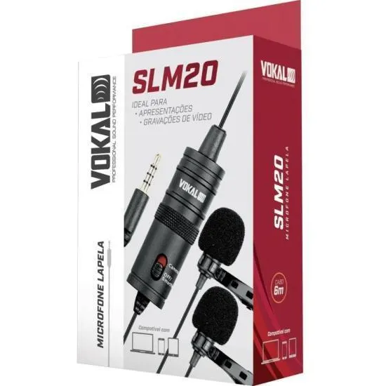 Microfone Lapela Duplo Vokal Slm20 Foto 1