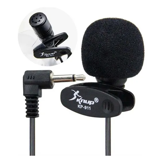Microfone Lapela Mini P2 3.5mm Stereo Knup Kp-911 Foto 1