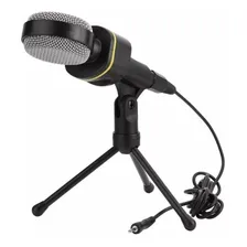 Microfone Multimídia Condensador Gravação P2 Tripé Cor Preto Foto  mini 1