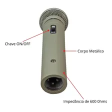 Microfone Profissional Carol Mud-515 Com Fio Champanhe Storm Foto mini  3