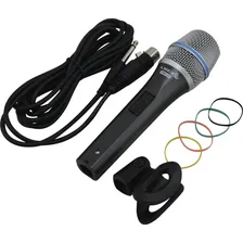 Microfone Profissional Com Cabo Fio Smp-20 Lyco Smp 20 Smp20 Cor Preto Foto  mini 1