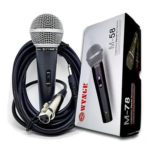 Microfone Profissional Com Cabo P10 - M-58 Dynamic Foto 1