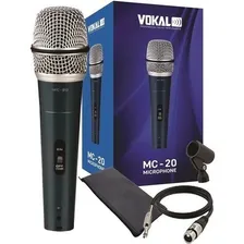 Microfone Profissional Dinâmico Vokal Mc20 + Cabo 5m + Bag Foto mini 1