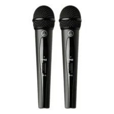 Microfone sem fio Akg WMS40mini 2 microfones pretos Foto mini 2