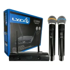 Microfone Sem Fio Duplo De Mão Lyco Uh02 Profissional P10 Cor Preto Foto mini 1