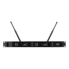 Microfone sem fio duplo de mão Uhf Digital Amw Au400 loja preto Foto mini  2
