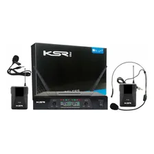 Microfone Sem Fio Duplo Ksr Uhf Headset + Transmissor - Loja Cor Preto Foto  mini 1
