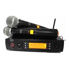 Microfone Sem Fio Duplo - Profissional Mxt Uhf-628m PLL 100 Canais Ajustáveis Foto mini 4