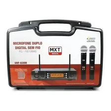Microfone Sem Fio Duplo - Profissional Mxt Uhf-628m PLL 100 Canais Ajustáveis Foto mini  2