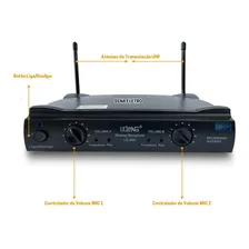 Microfone Sem Fio Duplo Profissional Uhf Ideal Para Foto mini 2