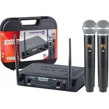 Microfone Sem Fio Duplo Vokal Dvs100 Dm Cor Preto Foto mini 1