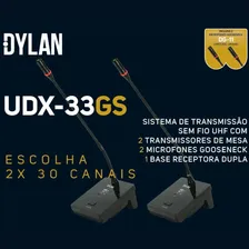Microfone Sem Fio Dylan Udx-33gs Uhf Gooseneck Duplo Foto mini 4