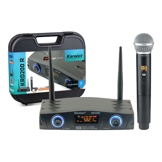 Microfone Sem Fio Karsect Krd200 R Mão Recarregável Foto 1
