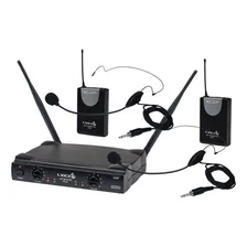 Microfone Sem Fio Lyco Duplo 2 Headset 2 Lapela Uh02hlihli Cor Preto Foto  mini 1