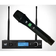 Microfone Sem Fio Mão Uhf Digital 100 Canais Tsi 7099-uhf Cor Preto Foto mini 1