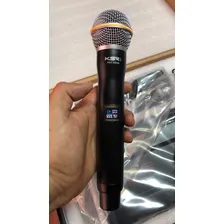 Microfone Sem Fio Preto Duplo Mao Ksr Pro 3000 Uhf Metal Foto mini 3