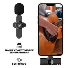 Microfone Sem Fio Profissional Flex Lightning com Lapela para iPhone Gshield Preto Foto mini 4