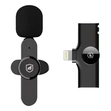 Microfone Sem Fio Profissional Flex Lightning com Lapela para iPhone Gshield Preto Foto mini 1