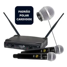 Microfone Sem Fio Uh-08mm Duplo Mão Dinâmico Cardioide Lyco Foto mini 4