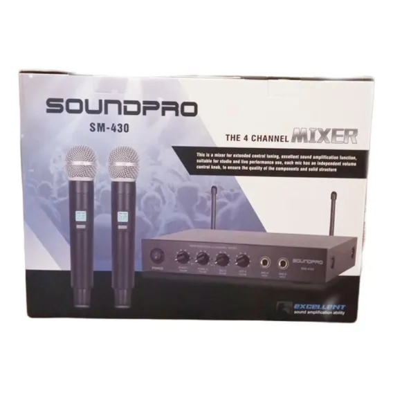 Microfone Soundpro Duplo Uhf Sm 430 - 30f, Xlr E Rca Foto 1