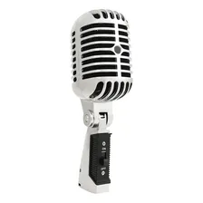 Microfone Vintage Dinâmico Eltec Cm55 Em Metal + Estojo Top Cor Prateado Foto mini 1