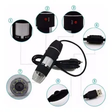 Microscópio Profissional Digital Zoom 1000x Usb Câmera Lupa Cor Preto 5V Foto mini  3