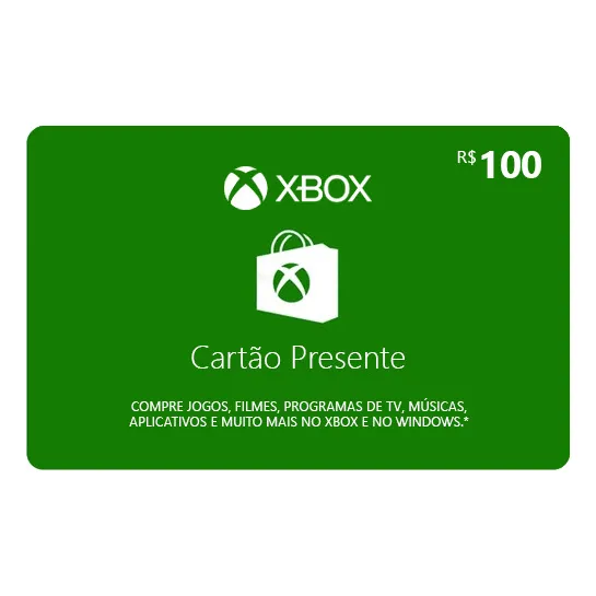 Microsoft Gift Card Reais Cartão Xbox Live Brasil Foto 1