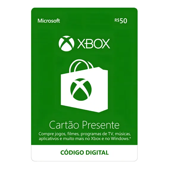 Microsoft Gift Card R Reais Cartão Presente Xbox Live Br Foto 1