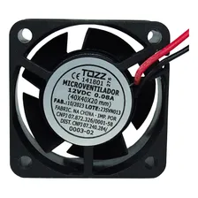 Microventilador Cooler Ventoinha 40x40x20 Mm 12v - Tozz Foto  mini 1