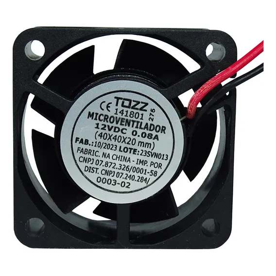 Microventilador Cooler Ventoinha 40x40x20 Mm 12v - Tozz Foto 1