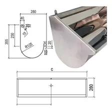 Mictório Coletivo 1,00 Mt Em Aço Inox 304 Foto mini  3