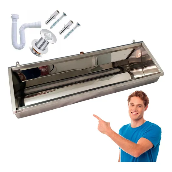 Mictório Coletivo 1,00 Mt Em Aço Inox 304 Foto 1