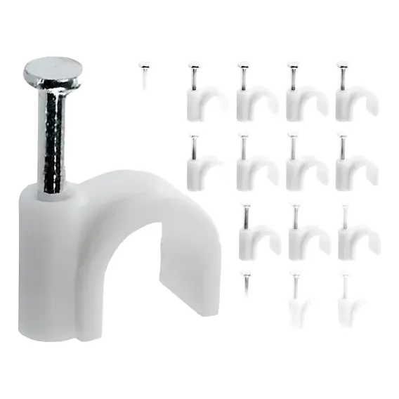 Miguelão Fixa Fio , Cabo 8mm Rg6 Branco C/ 200 Prego Aço Foto 1