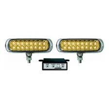 Milha Strobo Safetycar 16 Leds Amarelo No Corpo Preto 12v Foto mini  3