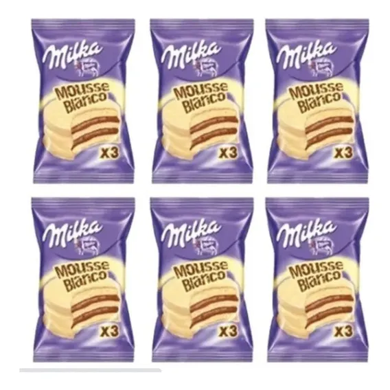 Milka Mousse Branco Alfajor Argentino Recheio Mousse Kit 6un Foto 1