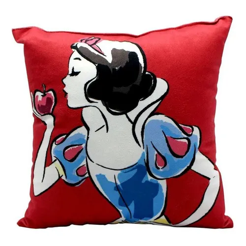 Mini Almofada Fibra Veludo 25x25cm Branca De Neve Princesas Foto 1