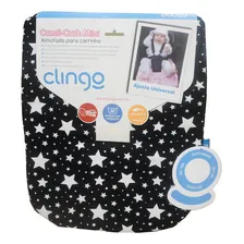 Mini Almofada Para Carrinho Comfi Stars Black White - Clingo Foto mini 1